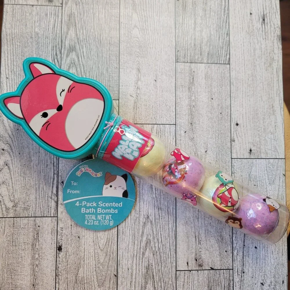 Squishmallow 4 pack bath bomb gift set NIB